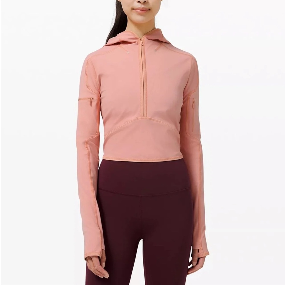 Lululemon Break a Trail 1/2 Zip Hoodie in Pink